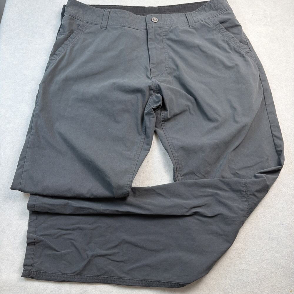 Kuhl Slax Pants Mens 36x34 Gray Classic Tapered Stretch Travel Casual Outdoor